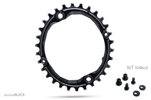 online shop günstig Absolute Black Oval 104 BCD Shimano/Sram/Race Face/FSA/E13 30 Zähne Black Kettenblatt 1