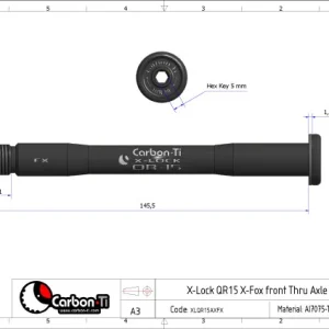 Der Exportumsatz Carbon Ti X-Lock QR15 X-Fox M14x1.5 Black Steckachse 6