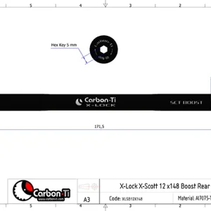 Hohe Qualität Carbon Ti X-Lock X-Scott Boost 12×148 M12x1 Gold Steckachse 6