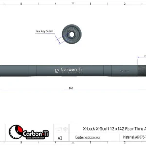 Carbon Ti X-Lock X-Scott 12×142 M12x1 Gold Steckachse Classic 6