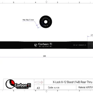 Carbon Ti X-Lock X-X12 Syntace Boost 12×148 M12x1 Black Steckachse High Quality 6