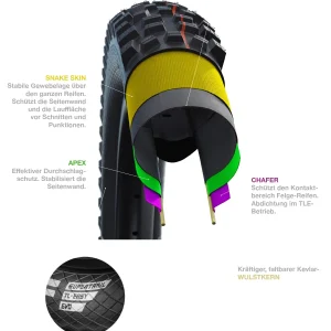 Factory Preis Schwalbe Hans Dampf Addix Speedgrip Super Trail SnakeSkin Tubeless Easy E-25 27.5×2.80 Reifen 6