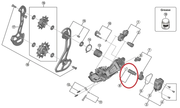 Shimano XTR RD-M9000/GRX RD-RX815/RX812/RX810 Schaltwerk P-Achse shop in deutschland 3