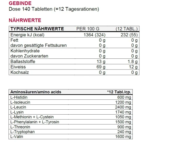 Schlussverkauf Sponser Amino EAA Tabletten 3