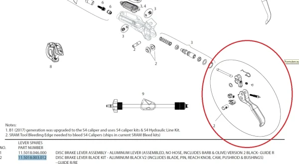 Schnäppchen Angebote Sram Guide R Bremshebel 1