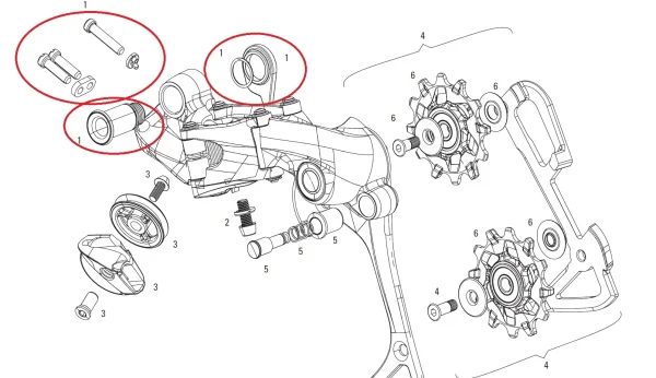 Sram XX1/X01 Schaltwerk B-Bolt And Limit Screw Kit billig online bestellen 3