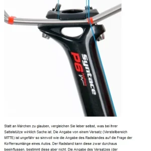 Favoriten Syntace P6 Carbon Hiflex 31.6/400mm Di2 Sattelstütze 10