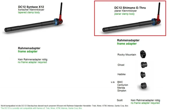 Shops Tune DC 12 Rot Shimano E-Thru Steckachse 12x142mm 5